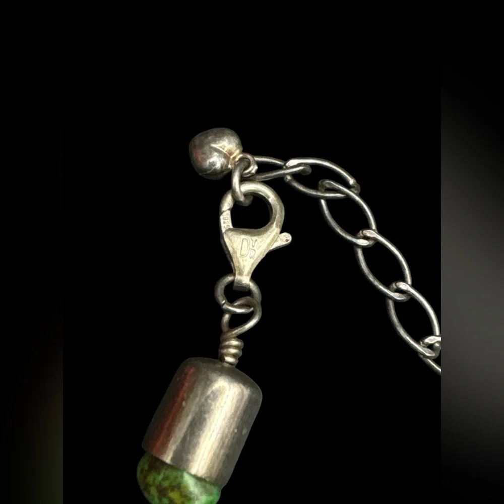 Vintage Desert Rose Jay King Green Royston Turquoise Chunky Necklace 21” - Picture 5 of 5